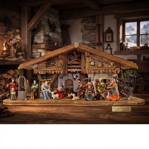 Detaillierte weihnachtskrippe - detaillierte,