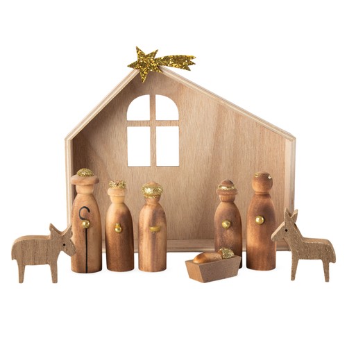 Holz krippen stall mit - krippen, figuren