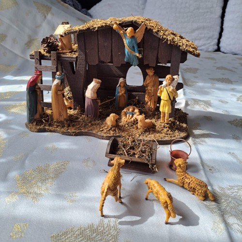 Schöne holz weihnachtskrippe - holz,