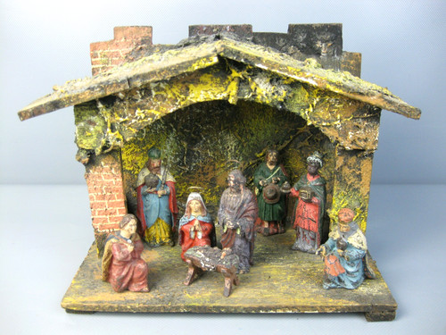 Alte weihnachtskrippe mit - alte,