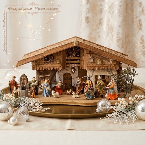 Detaillierte weihnachtskrippe - detaillierte,