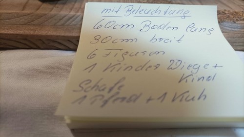 Weihnachtskrippe holz 60x30 - weihnachtskrippe,