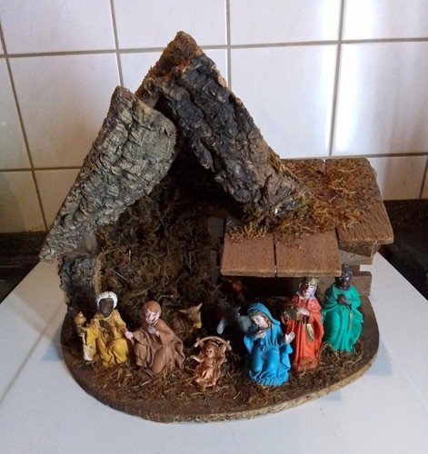 Weihnachtskrippe holz mit - holz,