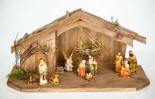 Weihnachtskrippe aus holz mit - weihnachtskrippe,