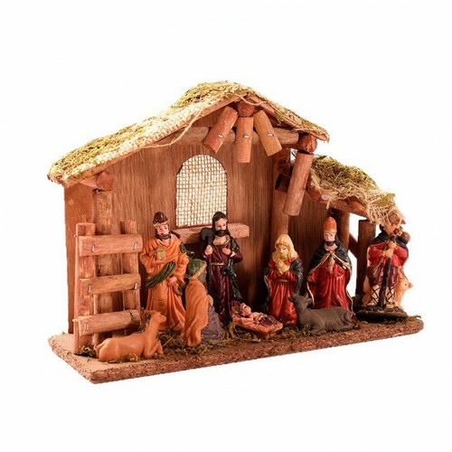 Holzkrippe mit stall - holzkrippe,