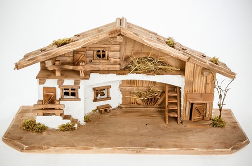 Weihnachtskrippe w11 aus holz - aus,