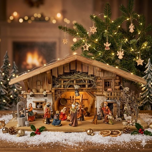 Festliche weihnachtskrippe - festliche,