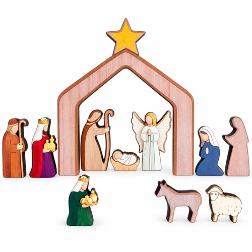Weihnachtskrippe holz - holz, 12