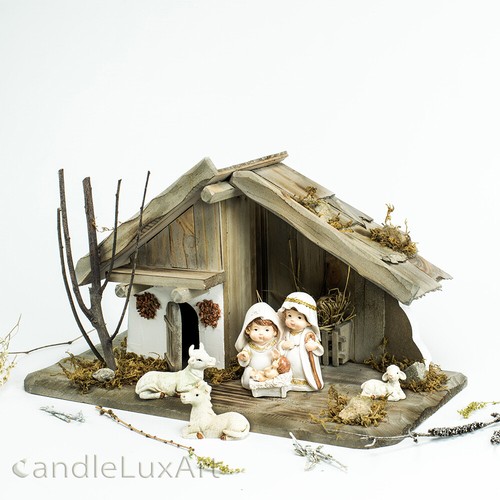 Weihnachtskrippe aus holz - weihnachtskrippe,